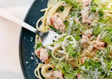 Salmon rocket pasta