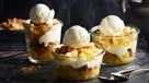 Trifle på äpple med smulkrisp och vaniljglass