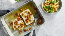 Pasta med getost, vitost, citron och vitlök