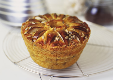 Solroskaka med äpple