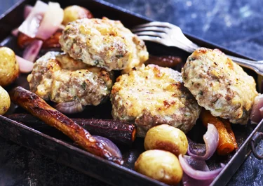 Färsbiffar med färskostgömma