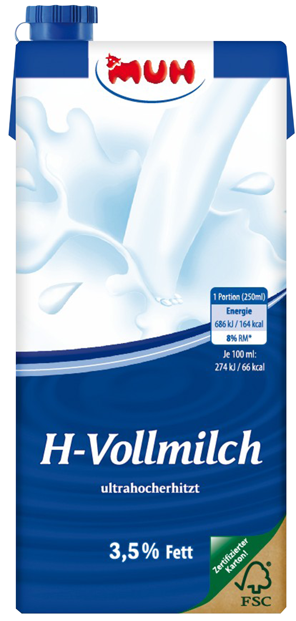 H-Milch 3,5% Fett mit Verschluss