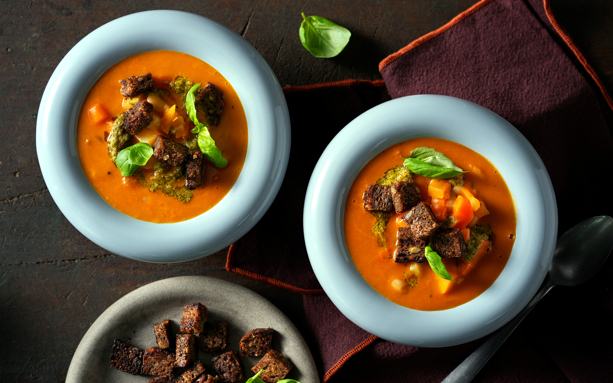 Italiensk bönsoppa med krutonger