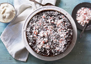 Kladdkaka med polkagris