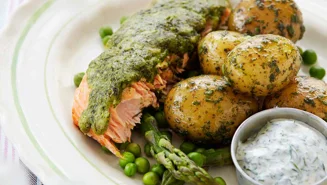 Grillad lax med osttäcke