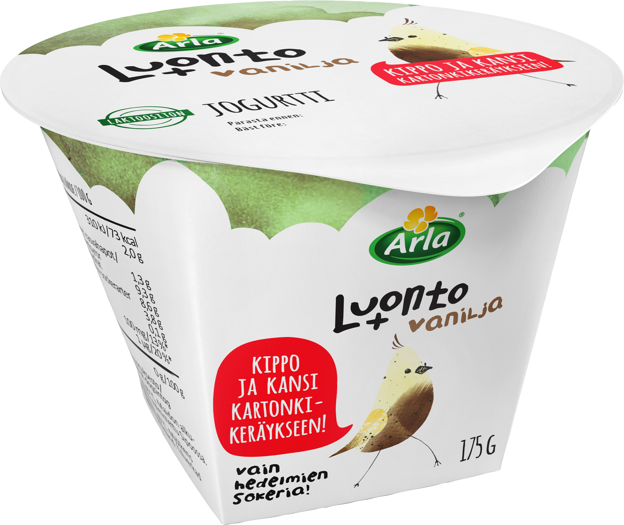 Arla Luonto+ AB vaniljajogurtti 175g laktoositon