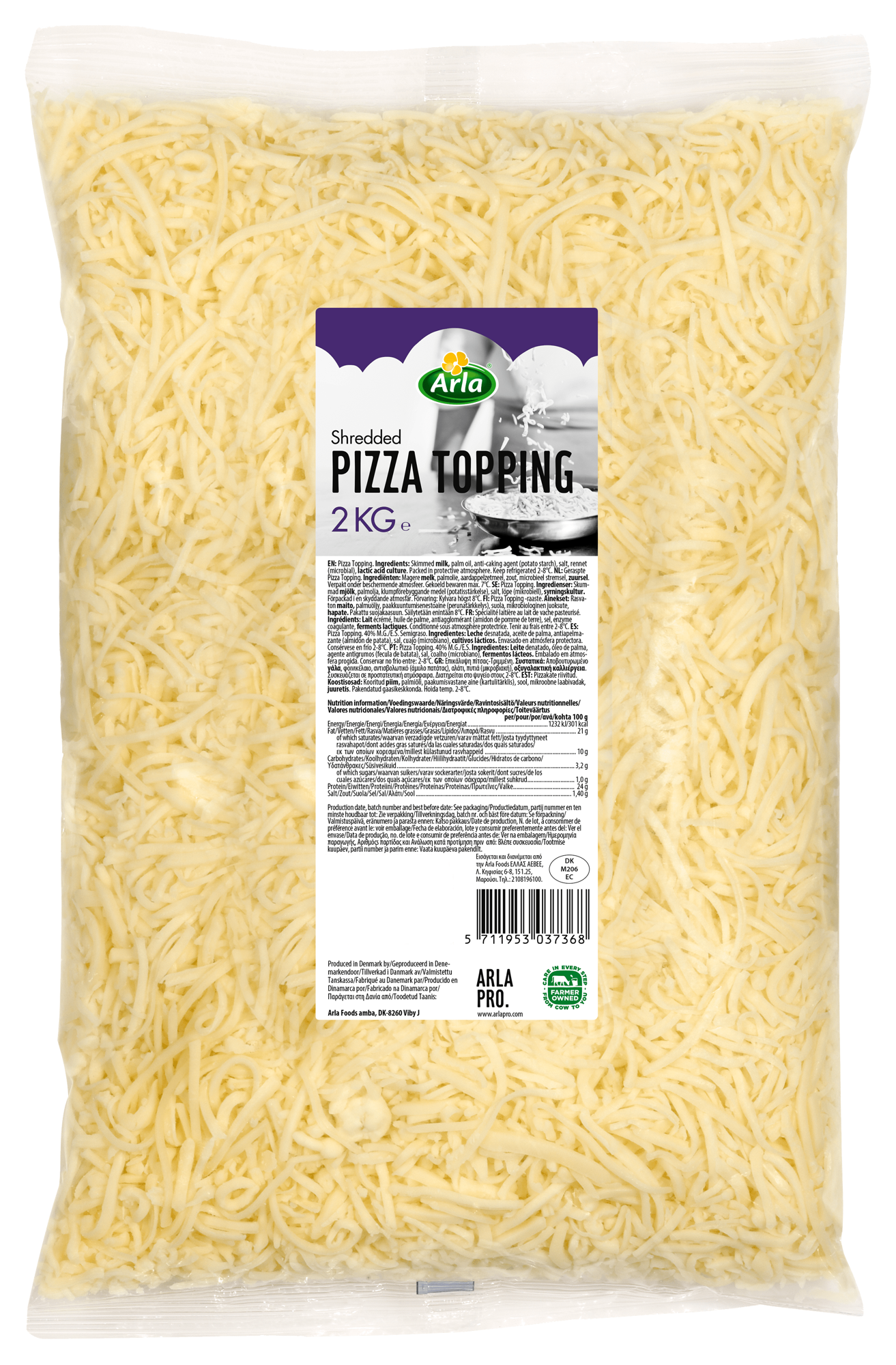 Arla Pro pizzatopping raaste 21% 2kg