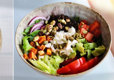 Buddha-bowl bataatilla ja linsseillä