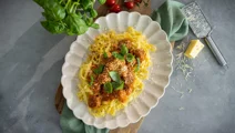50/50 köttbullar i tomatsås med pasta