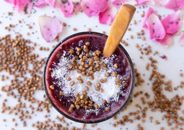 Raspberry Smoothie With Wheat Bran
