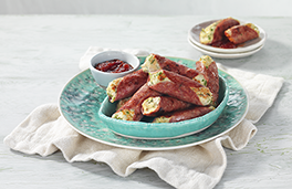 نقانق الدجاج مع جبنة فيتا