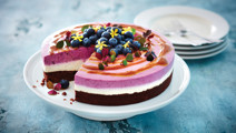 Cheesecake med blåbær og saltkaramel