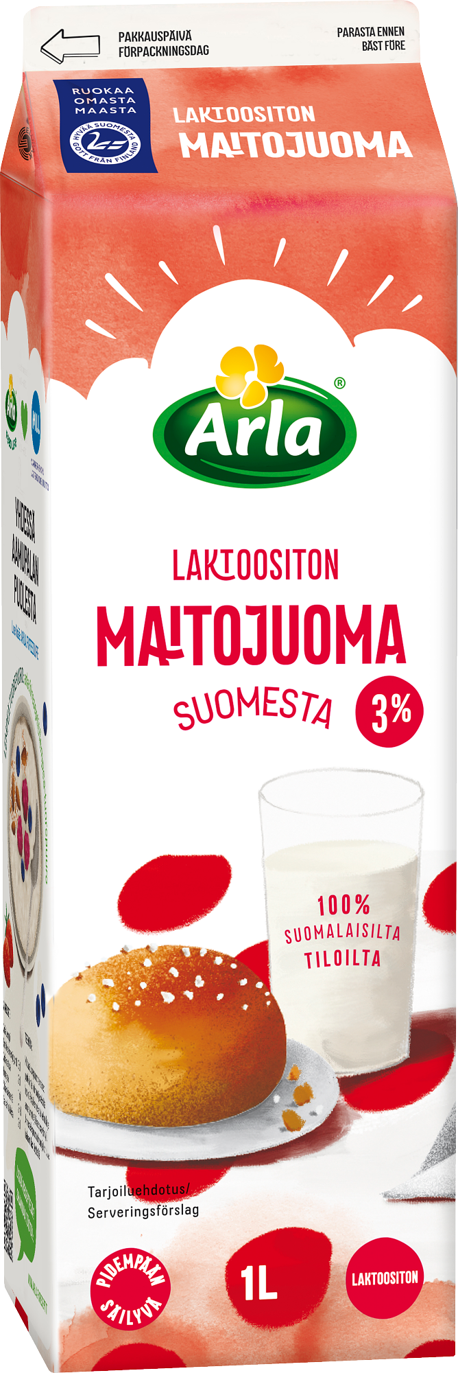 Arla laktoositon maitojuoma 3% 1L ESL