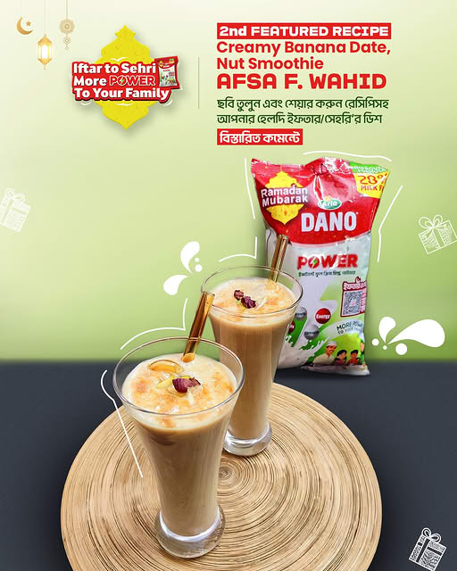 Creamy Banana, Date & Nut Smoothie