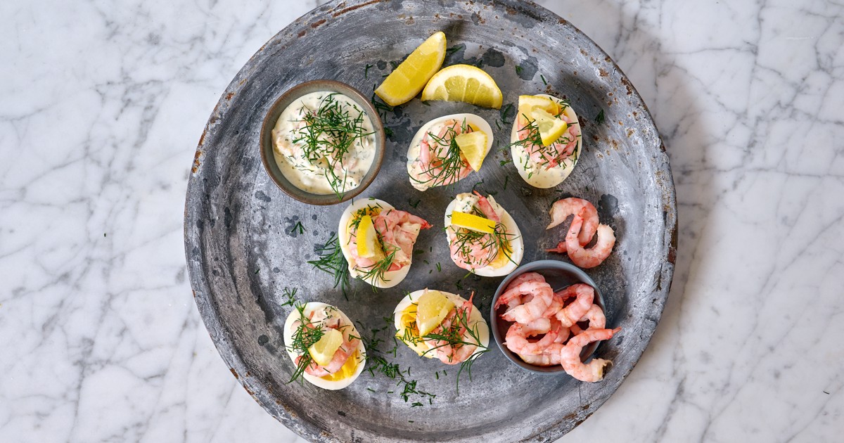 Ägghalvor med räkröra - Recept | Arla - Recept | Arla