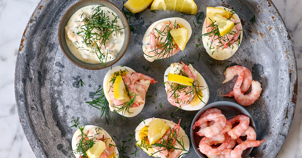 Ägghalvor med räkröra - Recept | Arla - Recept | Arla