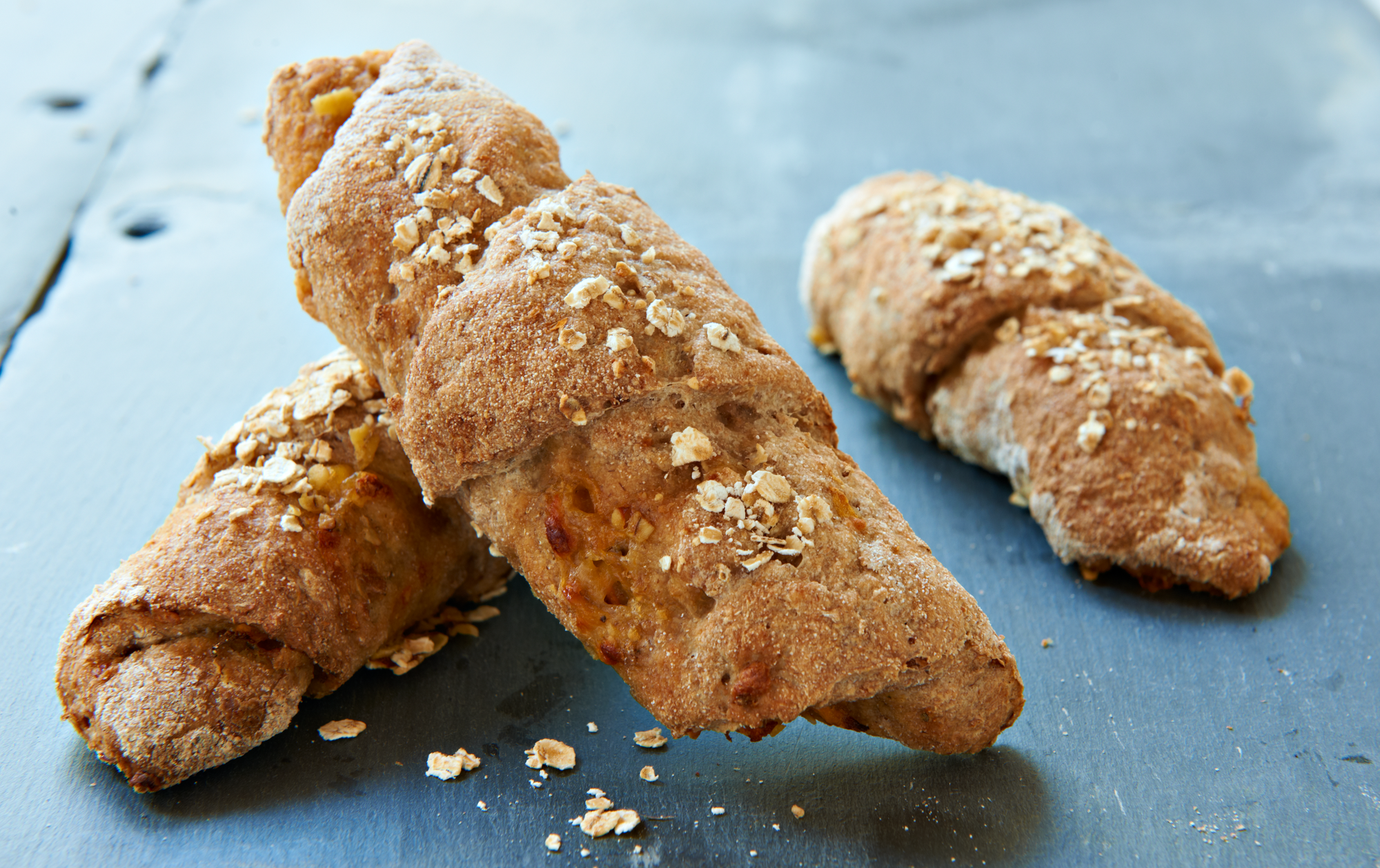 Grove horn med skinke og ost