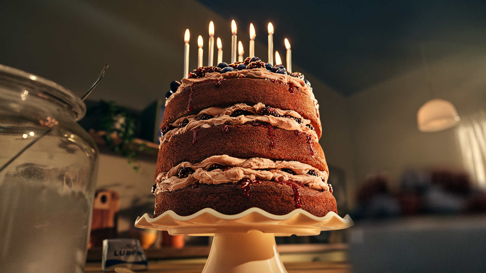 Chocolate blackberry cake