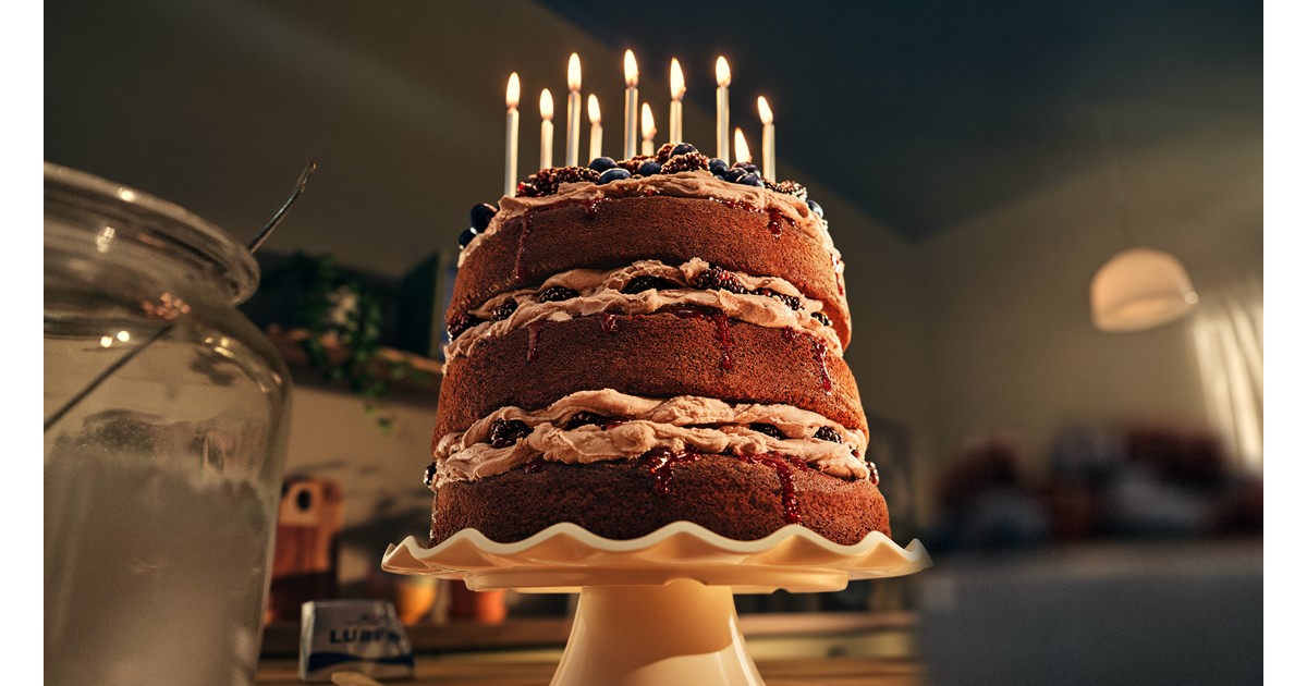 Chokoladebrombærkage