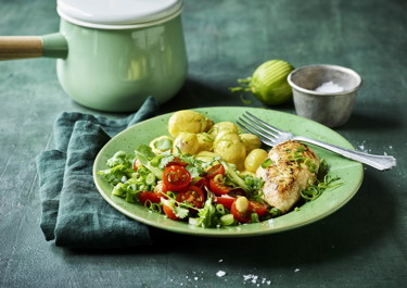 Korianderkylling med karrykartofler