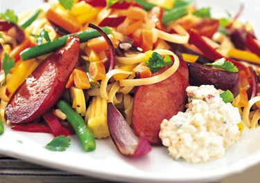 Wokpasta med KESO® Cottage cheese