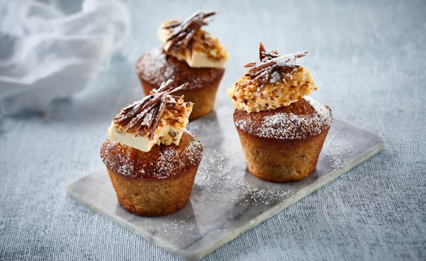 Banana Muffins with Pineapple Cream Cheese
