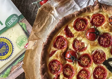 Quiche de espinacas, queso y cherrys
