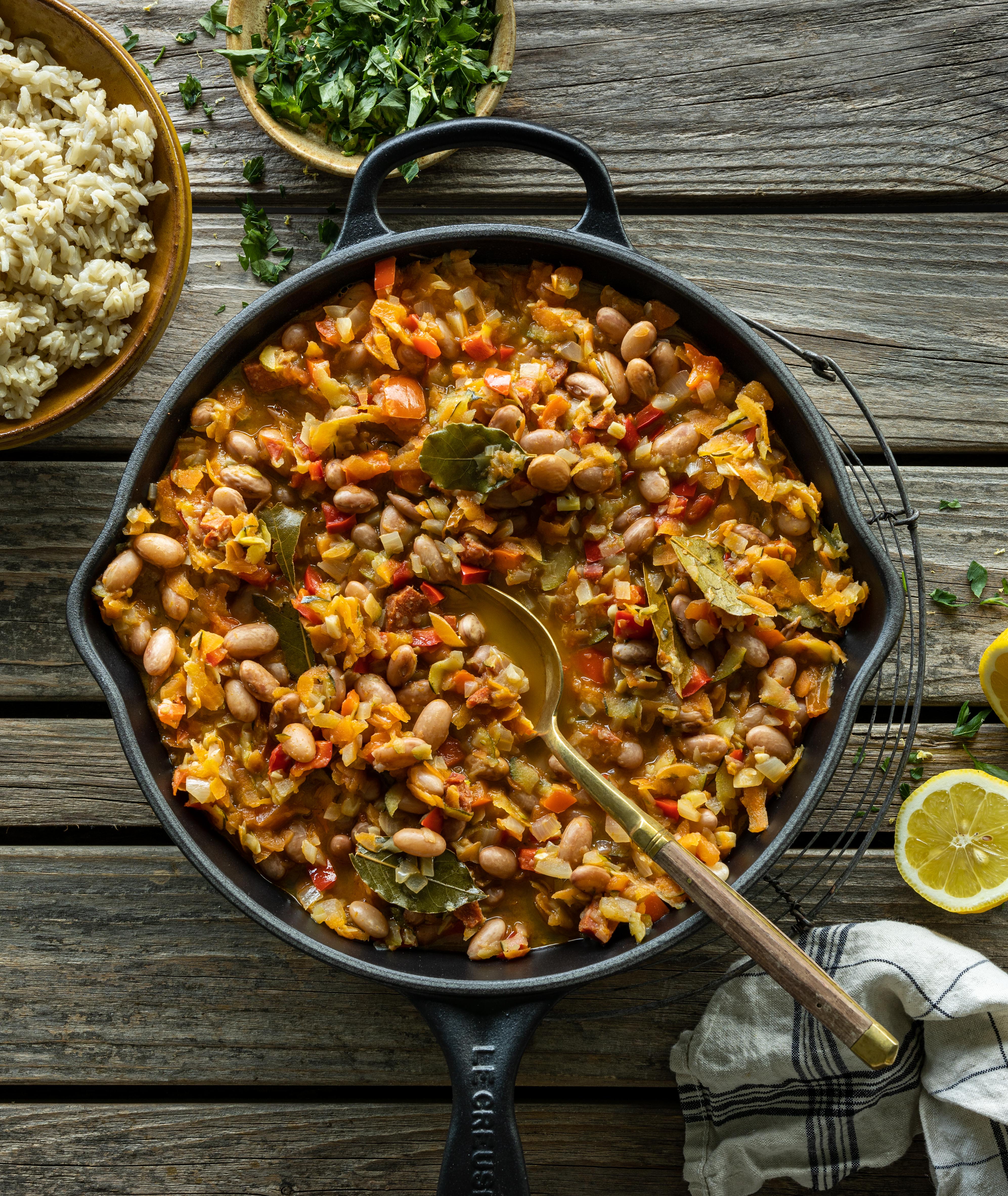 Feijao e arroz - brasiliansk bønnegryde