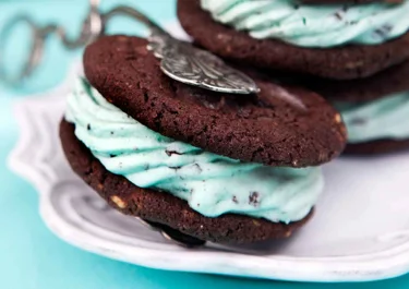 Dubbla chokladkakor med mintchokladglass