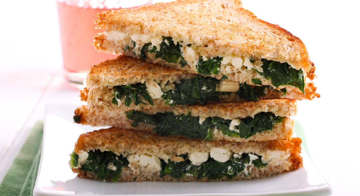 White Cheese and Spinach Grilled Sandwiches