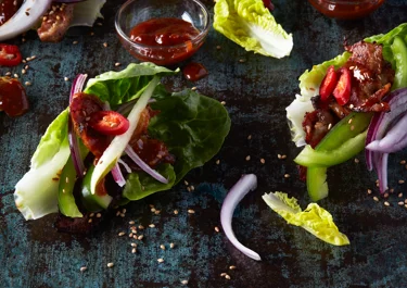 Ssam med sidfläsk och grön paprika