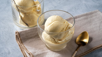 Glass på brynt smör