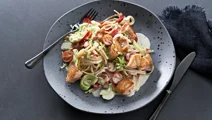 Zalm en prei pasta