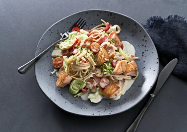 Salmon and leek pasta