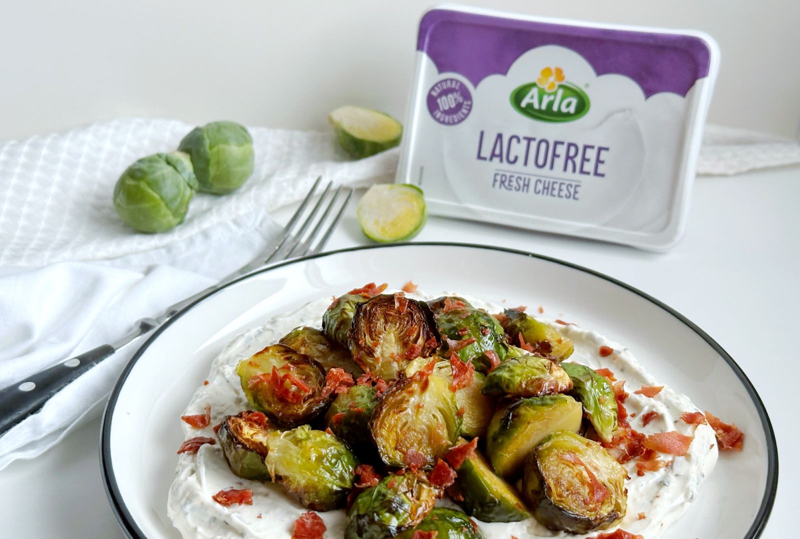 Coles de Bruselas con Arla Queso de Untar Lactofree