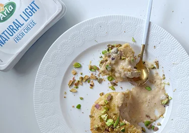 Coulant de tarta de queso con Arla Queso de Untar Light