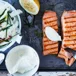 Grillad lax med rättikasallad och ostkräm