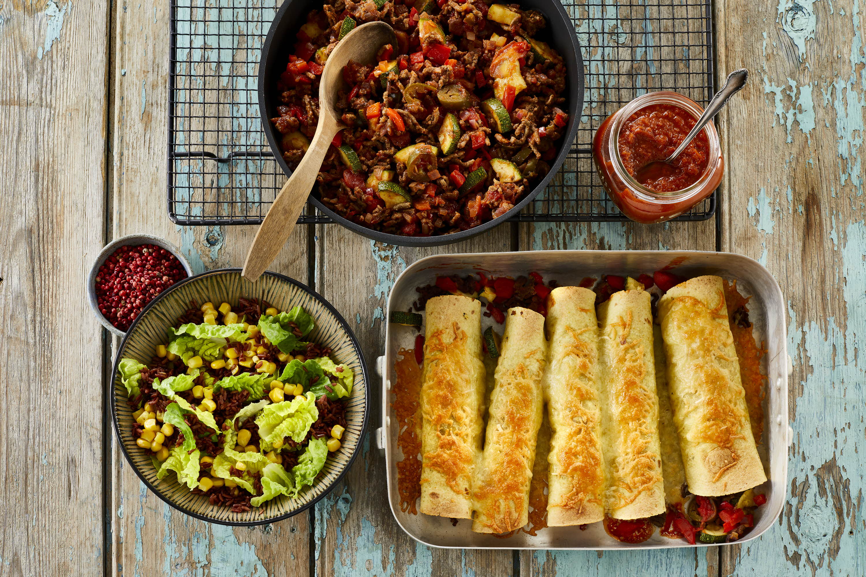 Enchiladas mit Rinderhackfleisch – Rezept | Arla - Rezept