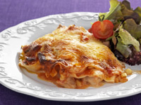 Kycklinglasagne med spenat och rostade frön