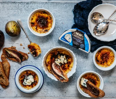 Castello Creamy Blue Crème Brûlée & Fig Crostini