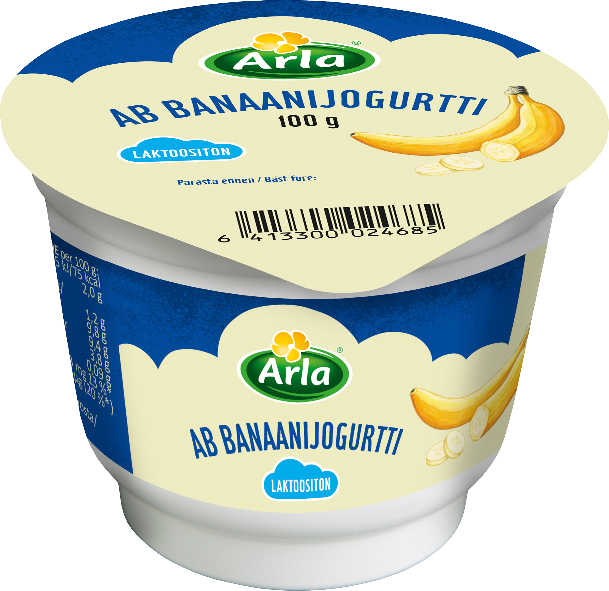 Arla AB banaanijogurtti 100g laktoositon