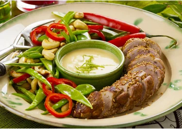 Helstekt fläskfilé med chilisås