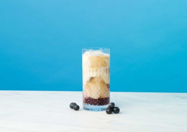 Lactose-free blueberry iced coffee 