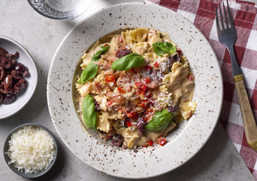 Parmesan- och skinkpasta