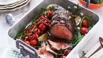 Lågtempererad rostbiff med tomater