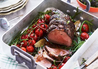 Lågtempererad rostbiff med tomater