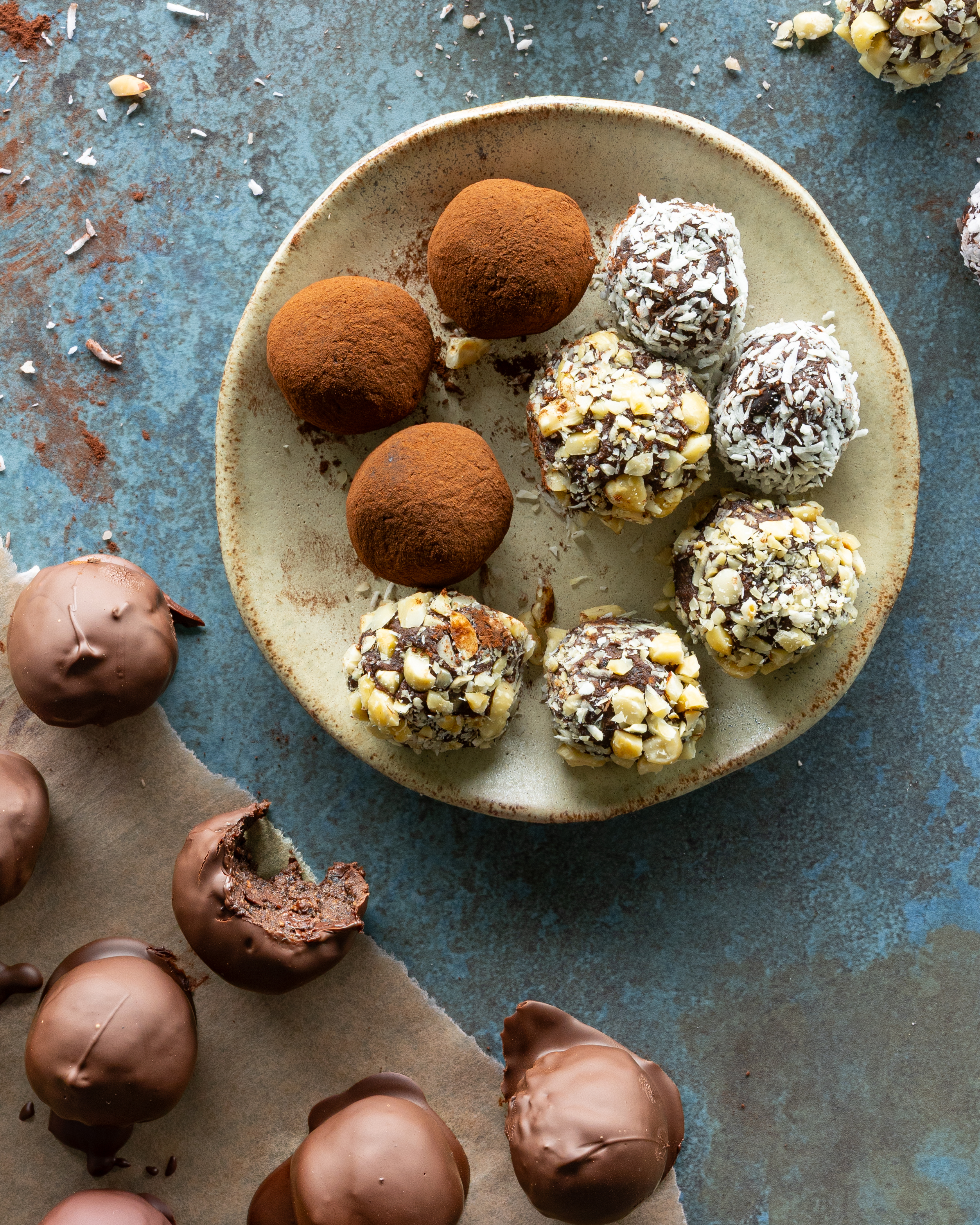 Romkugler med sorte bønner