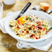 Pasta carbonara with cream cheese