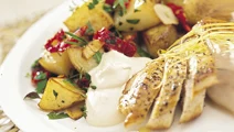 Stekt potatis med vitlök