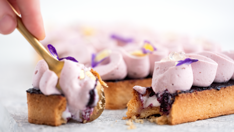 Summer Cake with Yoghurt Mousse & Blueberries